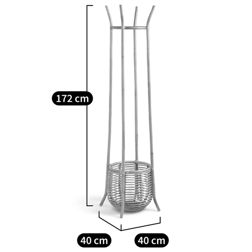 Напольная вешалка с корзиной из ротанга Trina Wicker Floor Hanger в Саратове