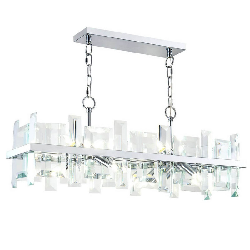 Люстра Harlow Crystal Square Chandelier chrome 8 Хром в Саратове | Loft Concept 