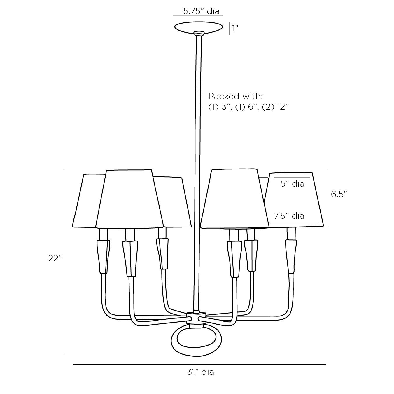 Люстра Arteriors JEREMIAH CHANDELIER в Саратове