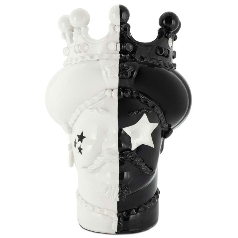Ваза Vase Moro Man Star Black White Белый Черный Ваза Vase Moro Man Star Black White Белый Черный в Саратове | Loft Concept