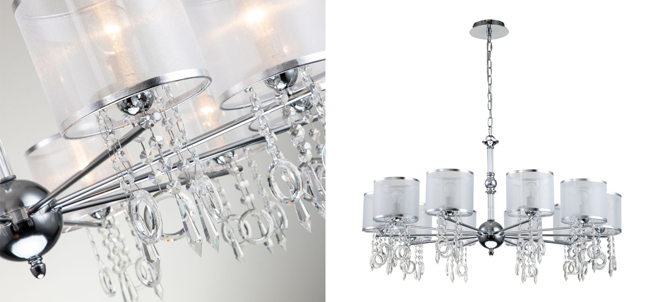Большая люстра цвета хром с хрустальным декором Crystal Things - фото