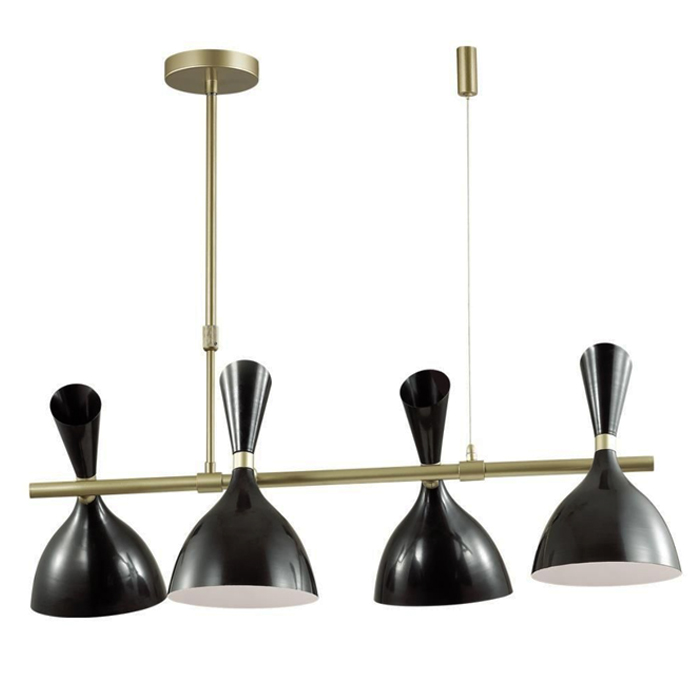 Люстра Duke Chandelier line 4 black Черный матовое золото в Саратове | Loft Concept 