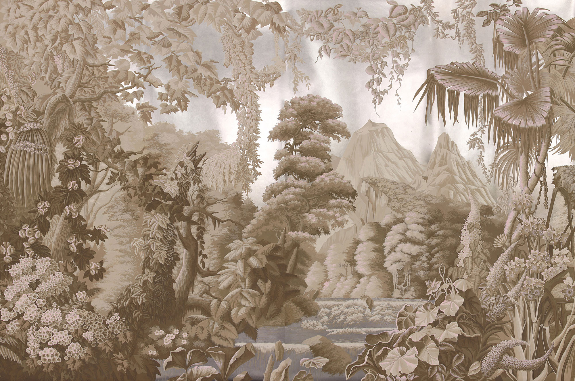 Обои ручная роспись L'Eden Dawn on Sterling Silver gilded paper Обои ручная роспись L'Eden Dawn on Sterling Silver gilded paper - постер Loft-Concept в Саратове