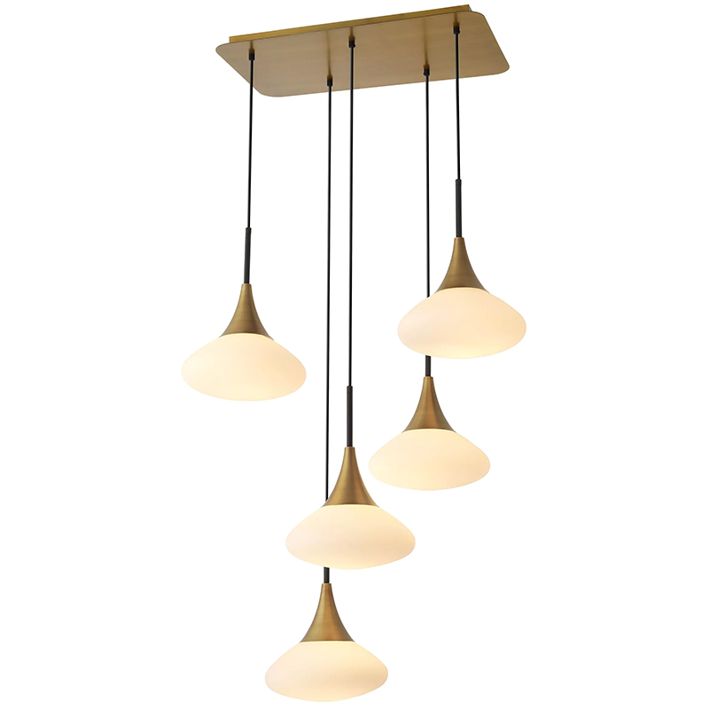 Люстра Eichholtz Chandelier Duco L Белый Латунь в Саратове | Loft Concept 