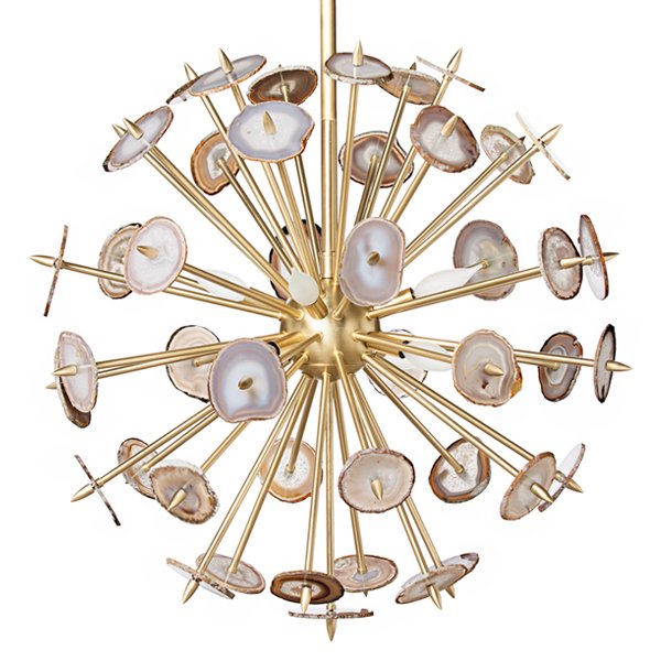 Люстра Agate Burst Chandelier Brass Янтарь (Amber) Латунь в Саратове | Loft Concept 
