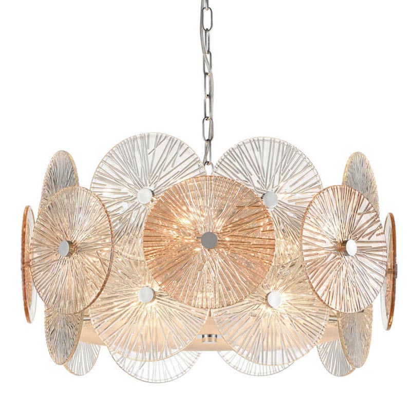 Люстра Decorative Glass discs Chandelier chrome Хром Прозрачный в Саратове | Loft Concept 