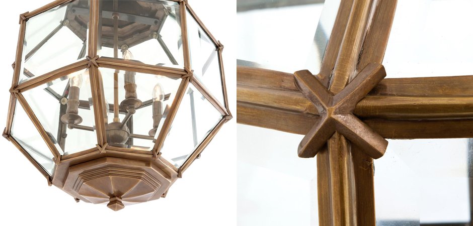 Люстра Lantern Owen Brass M - фото №1