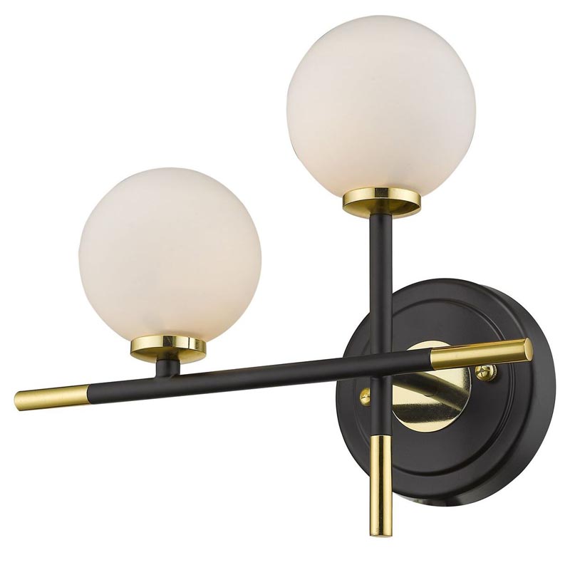 Бра Galant Sconce gold left Золотой Черный Белое матовое стекло в Саратове | Loft Concept 