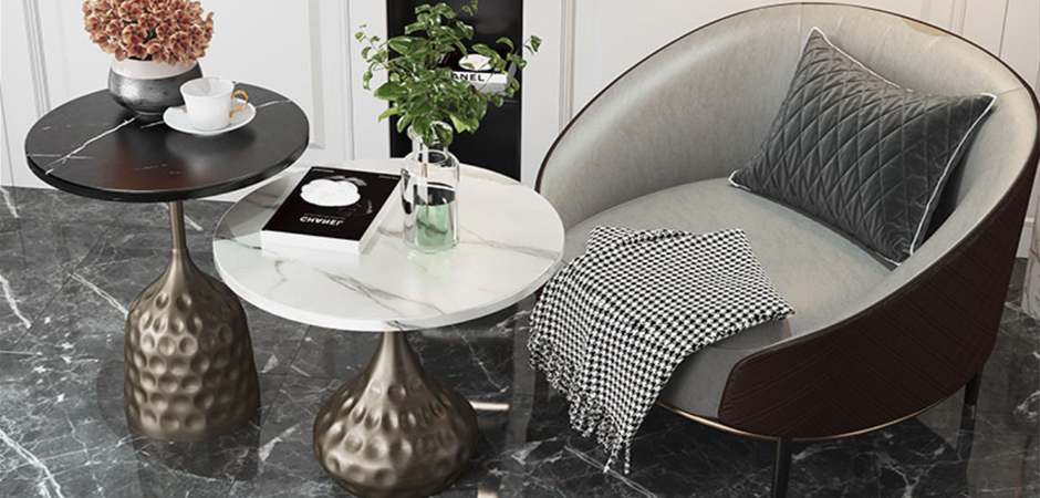 Приставной стол Cluster Surface Bronze Black Stone Side Table Приставной стол Cluster Surface Bronze Black Stone Side Table - Loft-Concept в Саратове