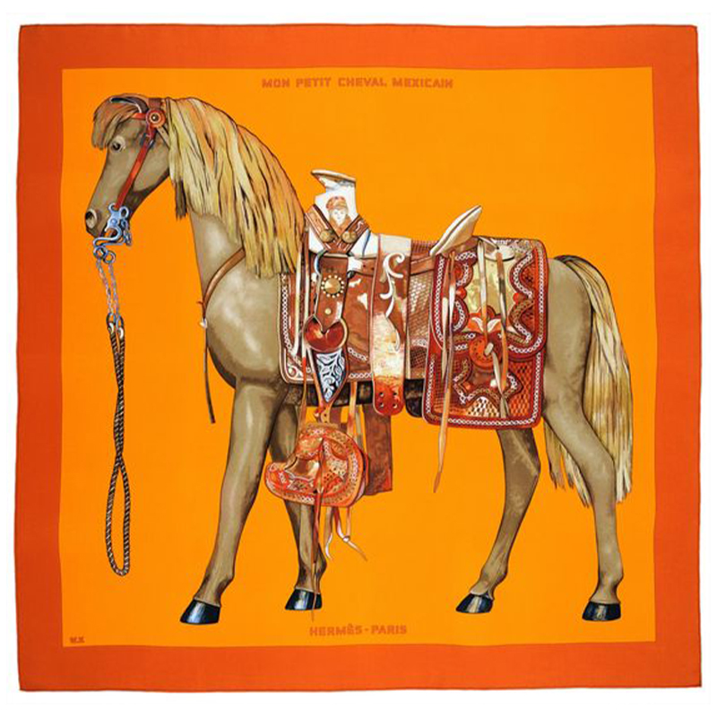 Плед Hermes Horse Orange Plaid Оранжевый в Саратове | Loft Concept 