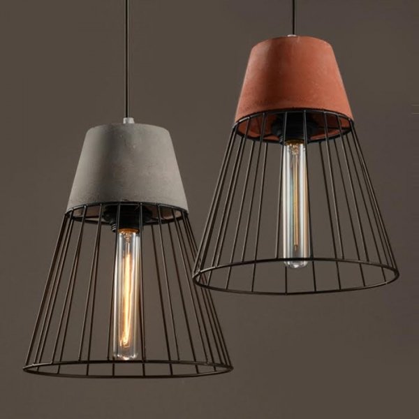Подвесной светильник Cement Droplight Pendant Light cone Серый Красный Черный Подвесной светильник Cement Droplight Pendant Light cone Серый Красный Черный в Саратове | Loft Concept