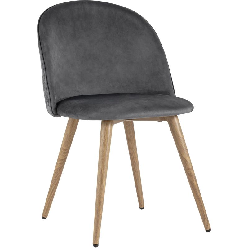 Стул Miruna Chair Спинка Ромбы Серый Велюр Серый Древесина Стул Miruna Chair Спинка Ромбы Серый Велюр Серый Древесина в Саратове | Loft Concept