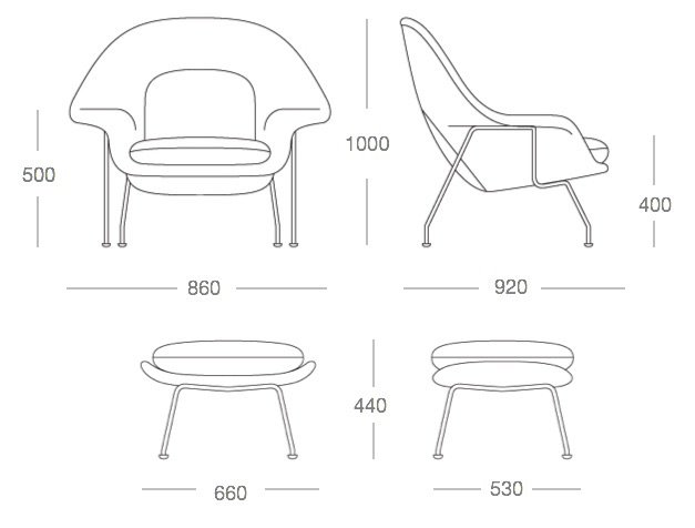 Кресло Womb Chair and Ottoman в Саратове