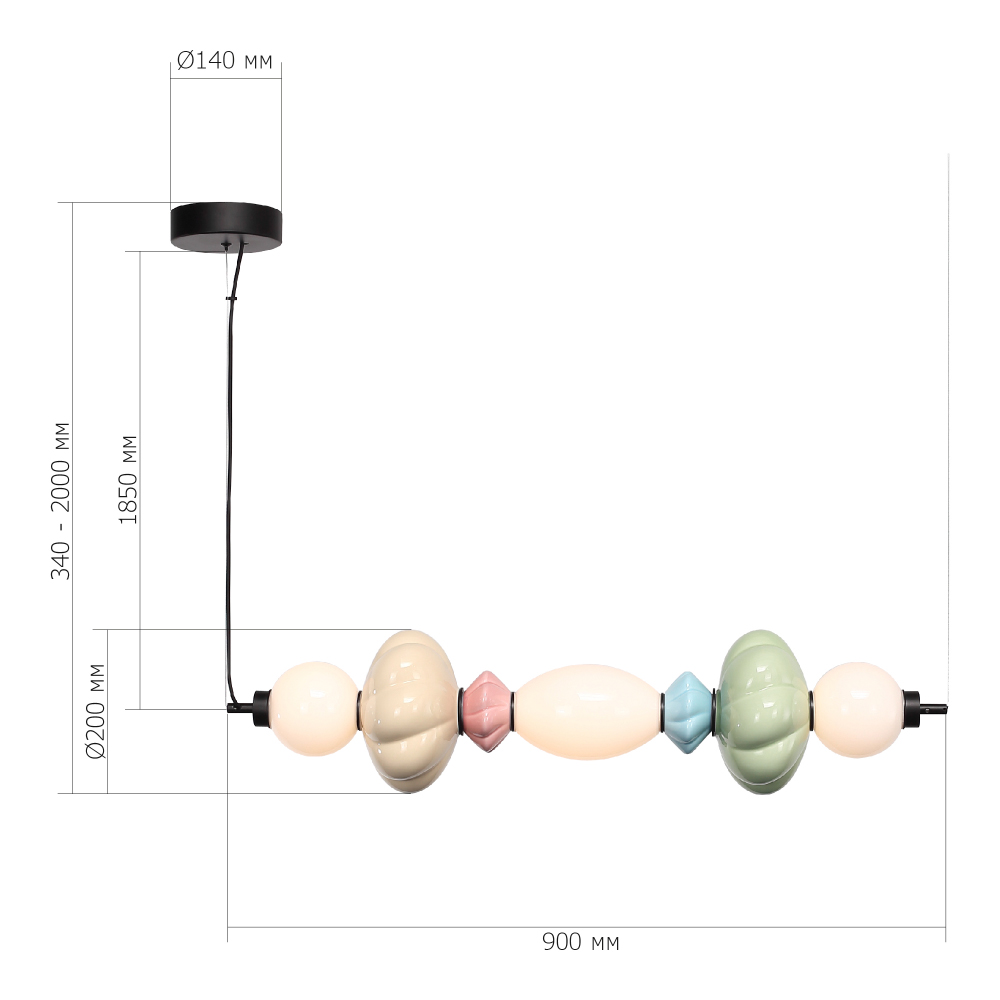 Подвесной светильник линейный с керамическими элементами 24W LED Fragrant Light в Саратове
