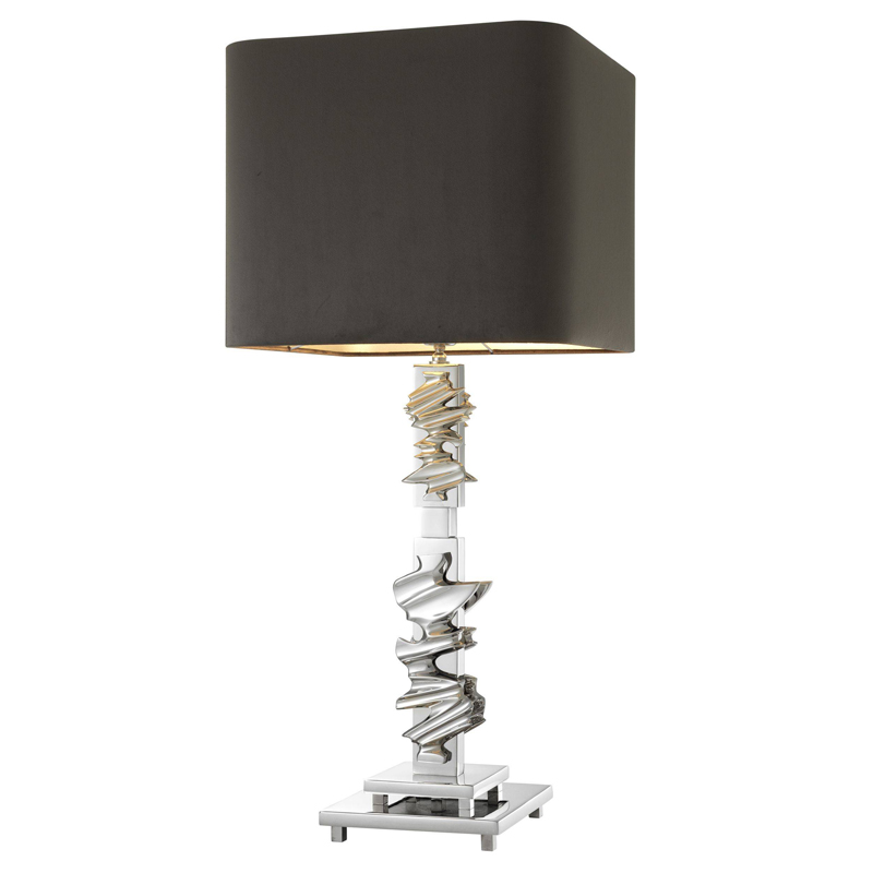 Настольная лампа Eichholtz Table Lamp Abruzzo Nickel Никель Серый в Саратове | Loft Concept 