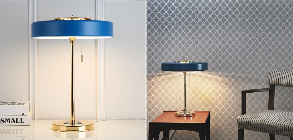 Настольная Bert Frank Revolve Table Lamp Blue Настольная Bert Frank Revolve Table Lamp Blue - Loft-Concept в Саратове