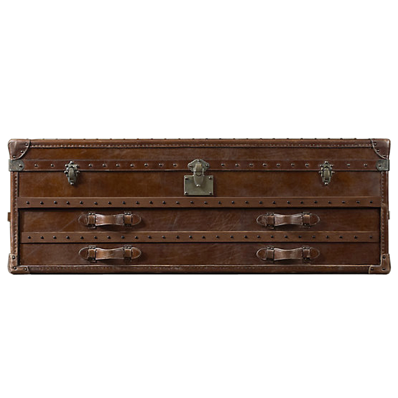 Restoration Hardware Mayfair Steamer Trunk Low Chest Коричневый винтаж в Саратове | Loft Concept 