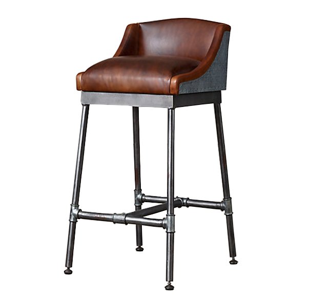 Барный стул Iron Scaffold Bar stool brown Коричневый Серый Барный стул Iron Scaffold Bar stool brown Коричневый Серый в Саратове | Loft Concept
