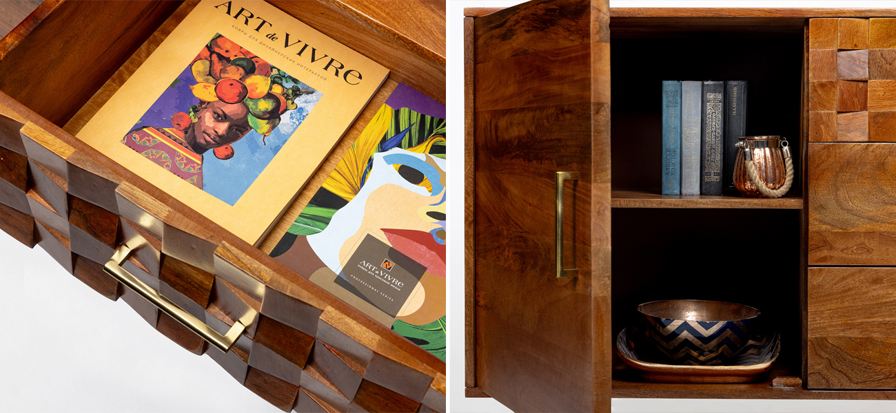 Тумба с выдвижными ящиками и распашной дверцей Yesenka - фото