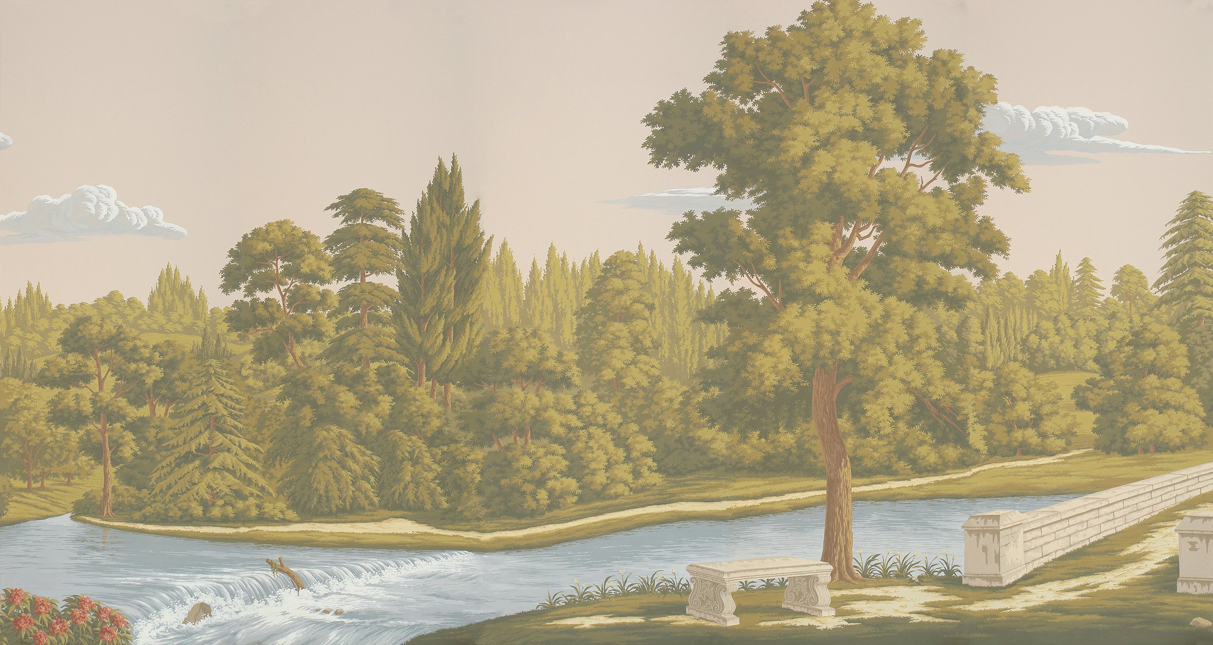 Обои ручная роспись English Landscape Special Colourway on scenic paper 2 Обои ручная роспись English Landscape Special Colourway on scenic paper 2 - постер Loft-Concept в Саратове