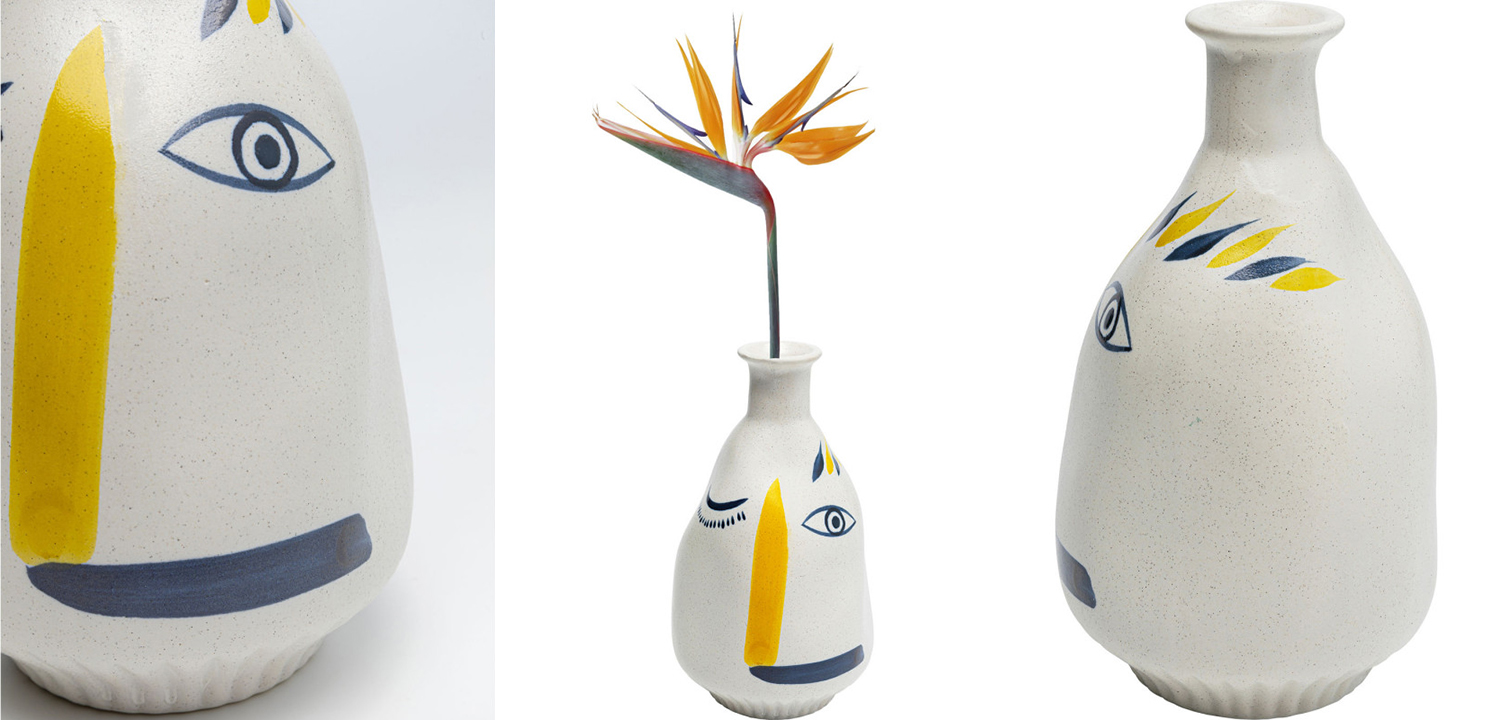 Ваза Abstract Face Yellow - фото