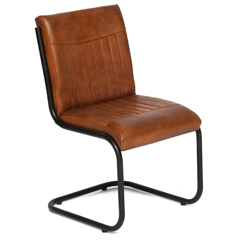 Стул из кожи буйвола Industrial leather chair Коричневый Черный Стул из кожи буйвола Industrial leather chair Коричневый Черный в Саратове | Loft Concept