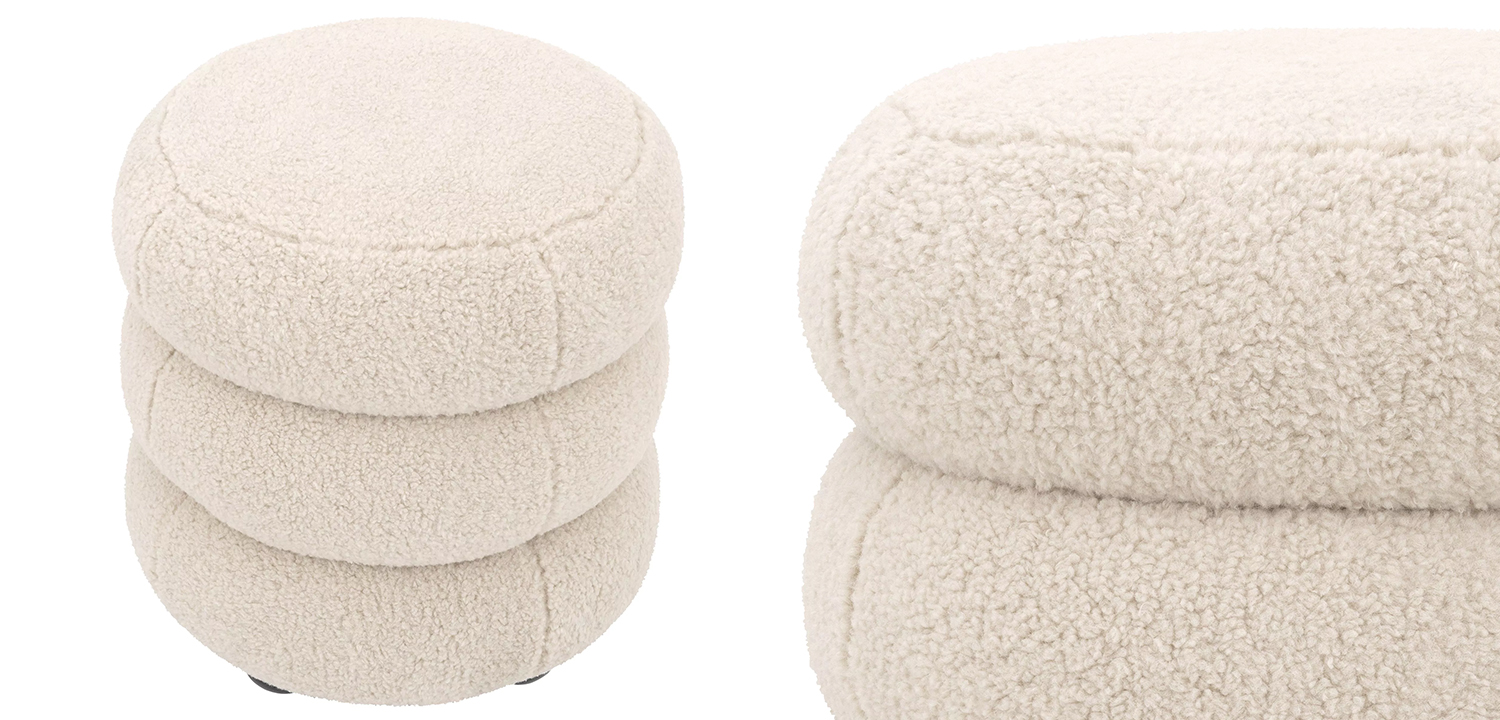Пуф Eichholtz Stool Tulum Brisbane Cream - фото