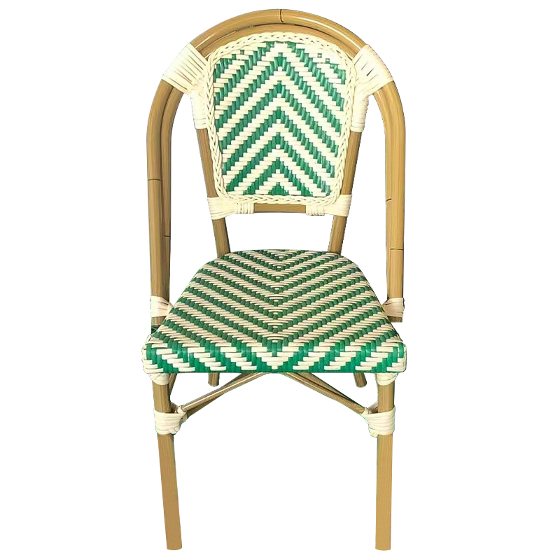 Стул ротанг Wicker Fabian Rattan Chair Green Древесина Зеленый Бежевый в Саратове | Loft Concept 