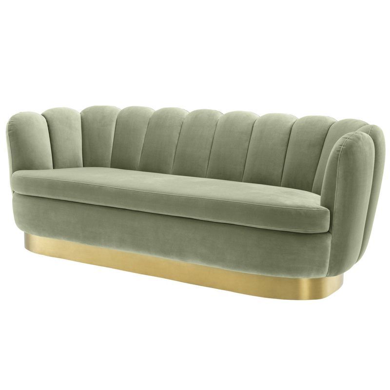 Диван Eichholtz Sofa Mirage pistache green Зеленый шалфей Латунь в Саратове | Loft Concept 