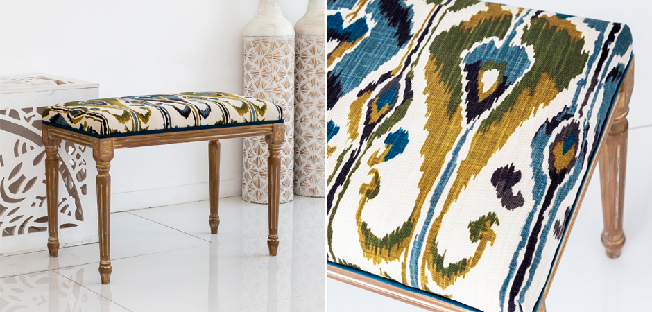 Банкетка Ikat Pattern из натурального бука Банкетка Ikat Pattern из натурального бука - Loft-Concept в Саратове
