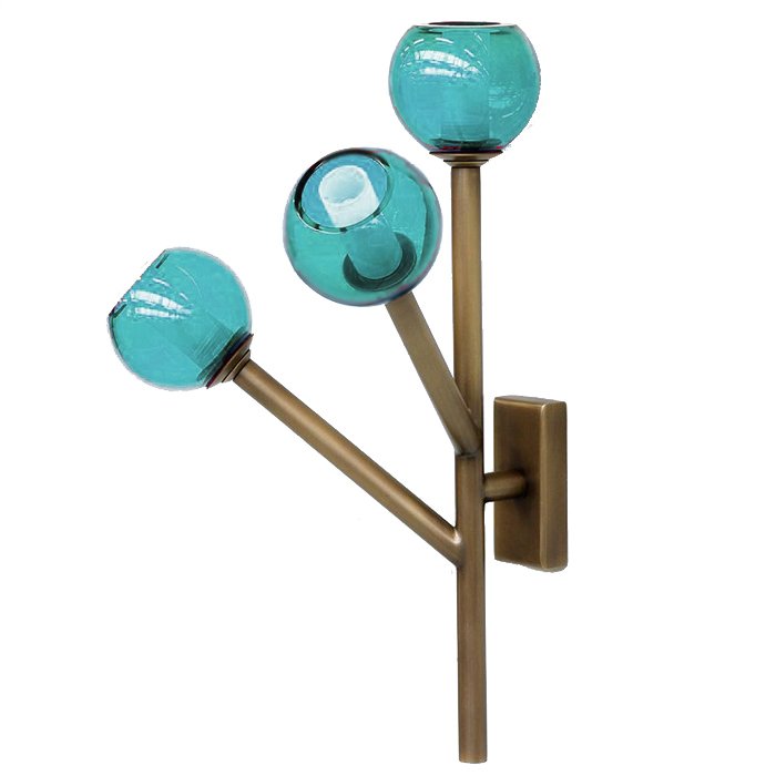 Бра Last Night Wall Lamp Turquoise Латунь Бирюзовый в Саратове | Loft Concept 