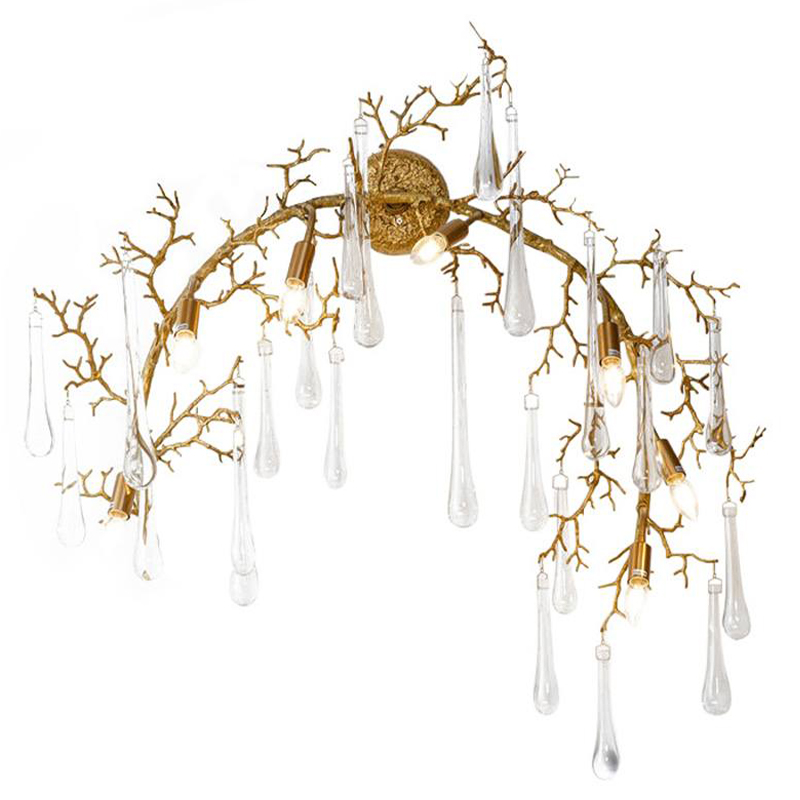 Бра Droplet Branch Gold Wall Lamp Золотой Прозрачное Стекло в Саратове | Loft Concept 