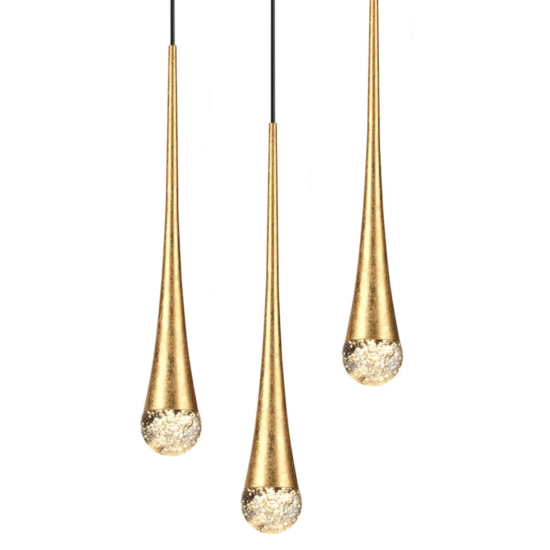 Подвесной светильник Golden Drop Lamp Золотой Прозрачное Стекло в Саратове | Loft Concept 