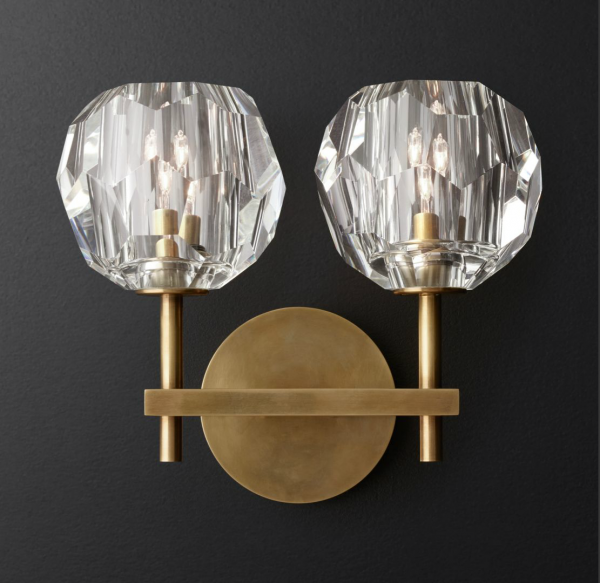 Бра Бра RH Boule de Cristal Double Sconce Brass Латунь в Саратове | Loft Concept 