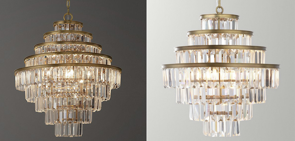 Люстра RH Alaine Crystal Large Pendant Antiqued Brass Люстра RH Alaine Crystal Large Pendant Antiqued Brass - Loft-Concept в Саратове