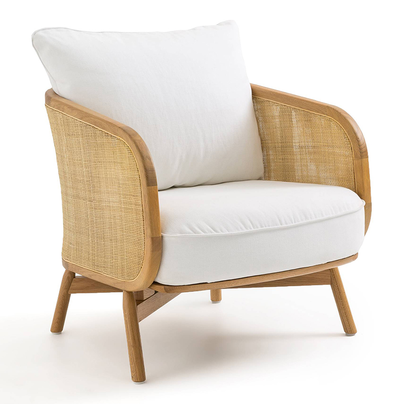 Кресло Uliva Wicker Chair Бежевый Белый в Саратове | Loft Concept 