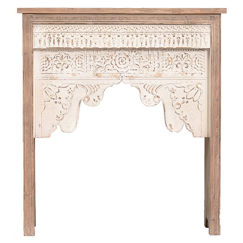 Консоль Indian Antique White Furniture Indra Console Бежевый Древесина в Саратове | Loft Concept 