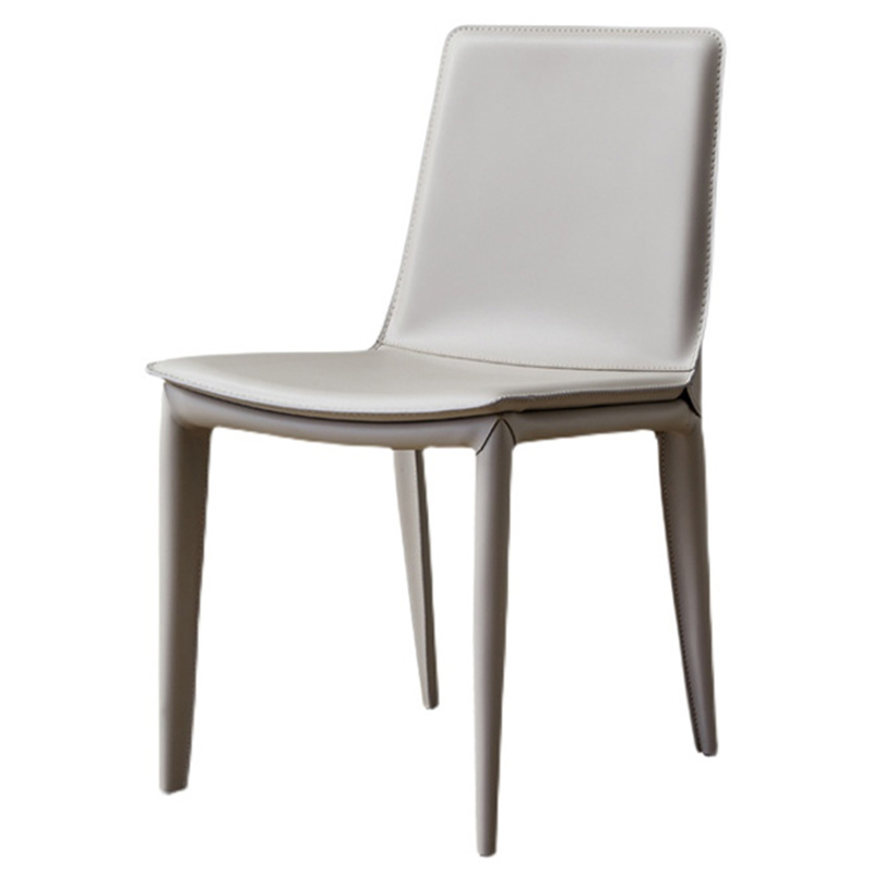 Стул с кожаной обивкой Elbert Chair White Белый Белый в Саратове | Loft Concept 