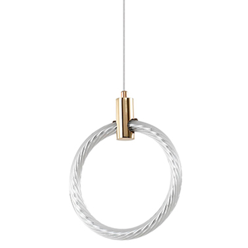 Подвесной светильник светодиодный в виде кольца Lighting Rings Gold Золотой Белый в Саратове | Loft Concept 