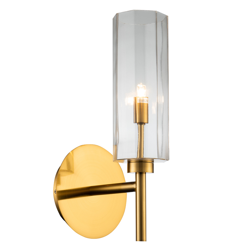 Бра Claudine Sconce Латунь Прозрачный в Саратове | Loft Concept 