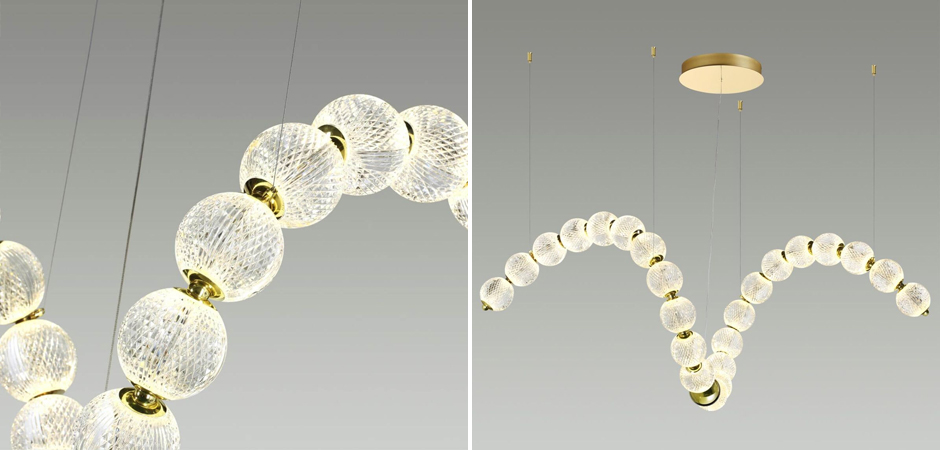 Светодиодная люстра Crystal Globule Spiral Золото Светодиодная люстра Crystal Globule Spiral Золото - Loft-Concept в Саратове