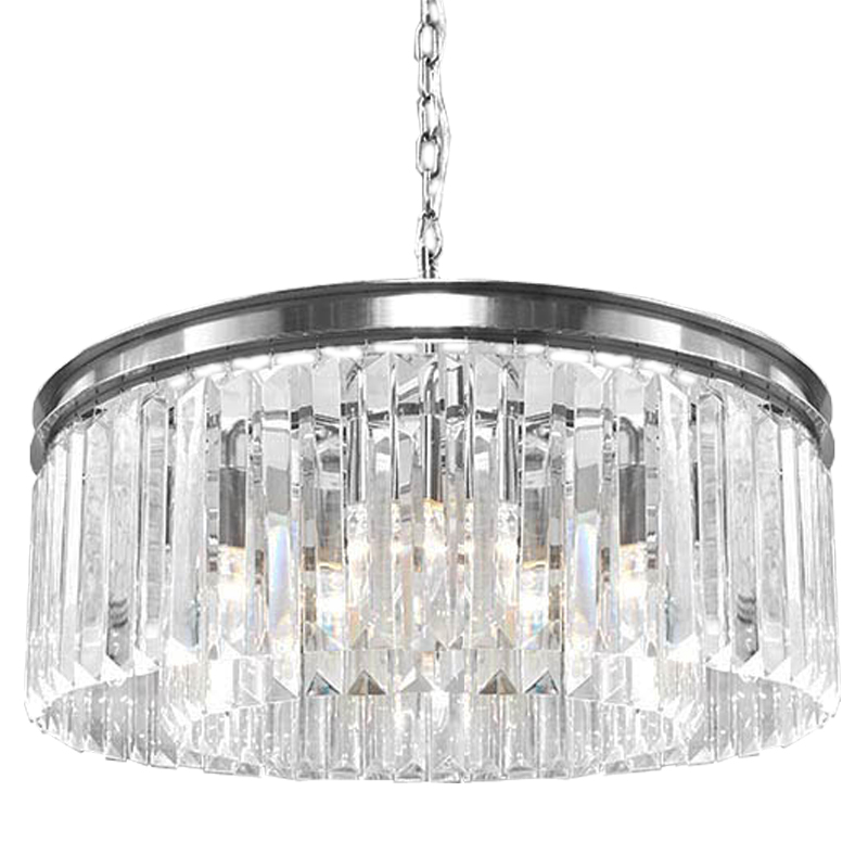 Люстра RH Odeon Chandelier Silver 65 Прозрачное Стекло Серебряный в Саратове | Loft Concept 