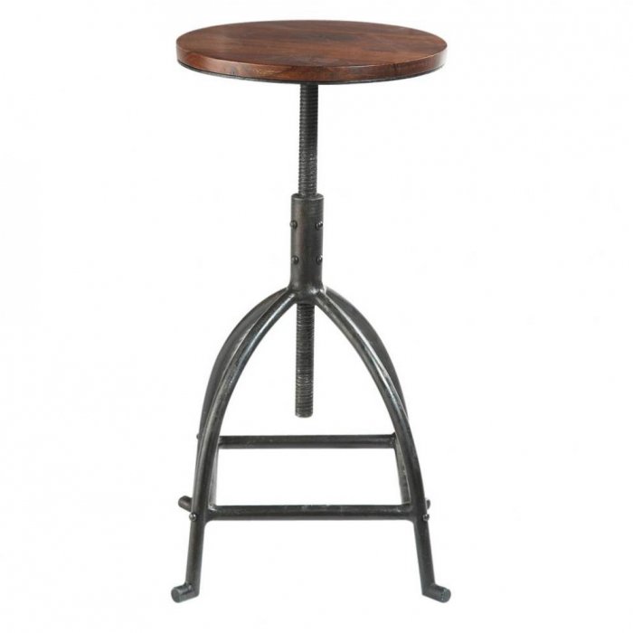 Барный стул Industrial Bar Oak Barstool Сталь Коричневый в Саратове | Loft Concept 