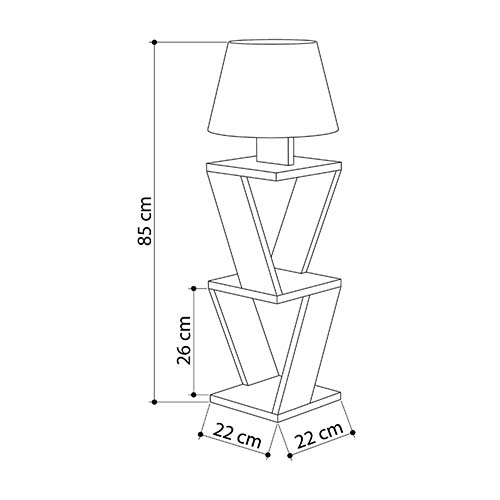 Торшер белый с каркасом с 2-мя полками и тканевым абажуром KOZENA SIDE FLOOR LAMP WHITE в Саратове