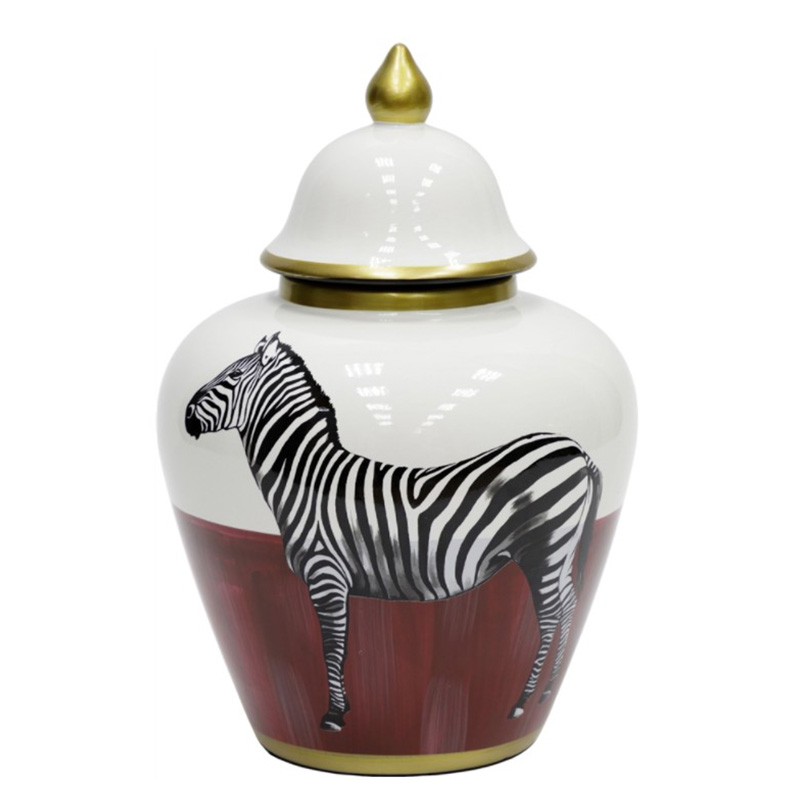 Ваза Zebra Vase white and red Белый Черный Золотой Красный в Саратове | Loft Concept 