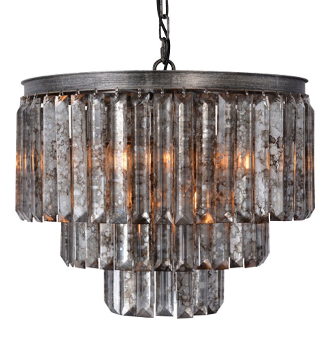 Подвесной светильник ODEON Aged Glass Chandelier Серебряный в Саратове | Loft Concept 
