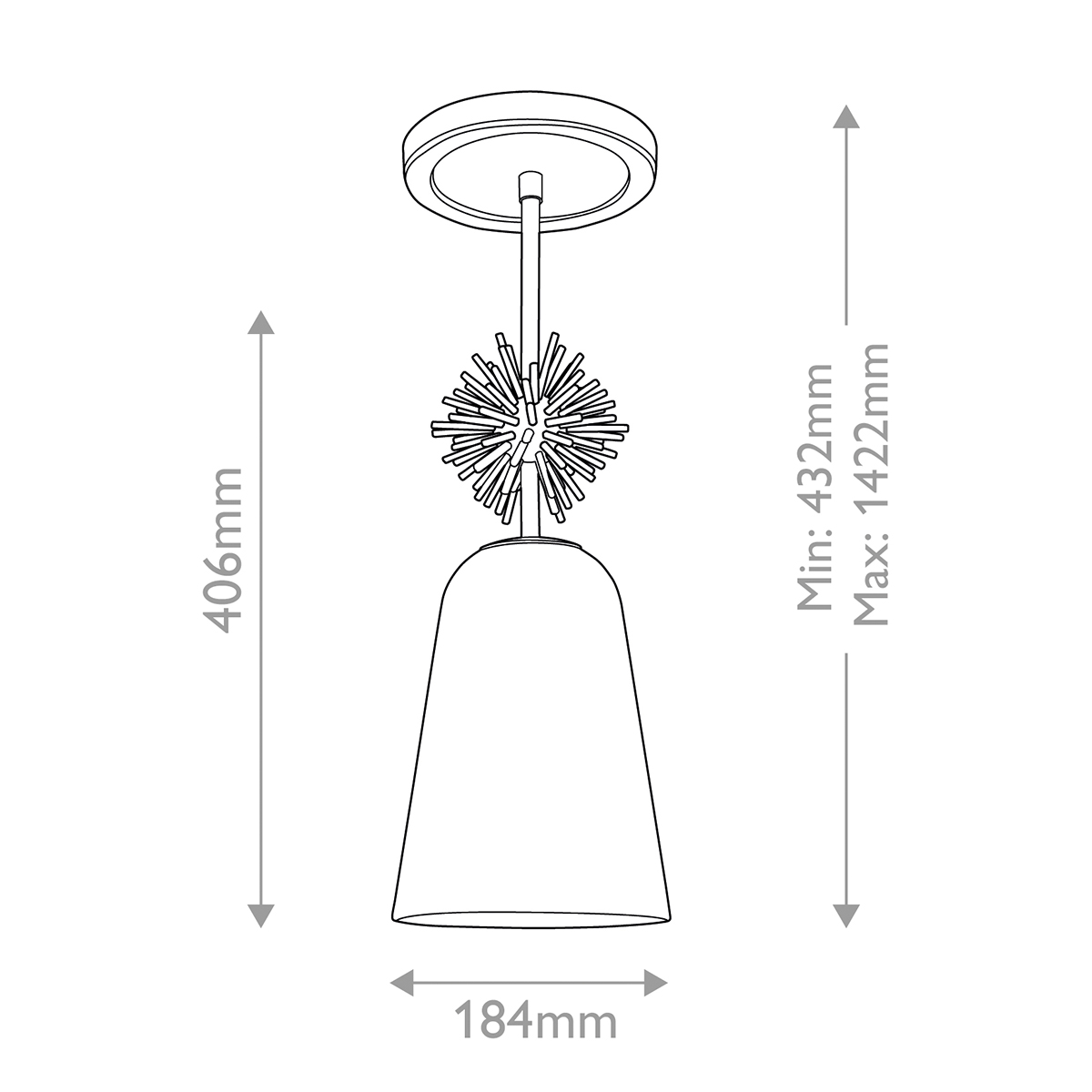 Подвесной светильник золотого цвета с колоколообразным стеклянным плафоном и декоративным элементом Elstead Lighting в Саратове