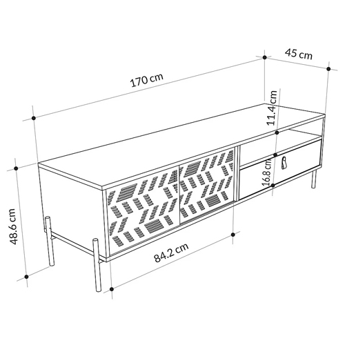 ТВ-тумба с раздвижными дверцами Mallin Metal TV Stand в Саратове