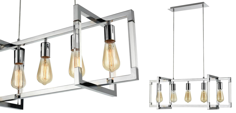 Подвесной светильник Transparent Strips Chromium 5 Подвесной светильник Transparent Strips Chromium 5 - Loft-Concept в Саратове