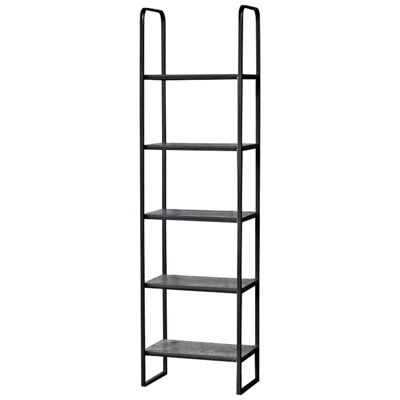 Стеллаж Ayman Graphite Industrial Metal Rust Rack Черный Дерево Серый в Саратове | Loft Concept 